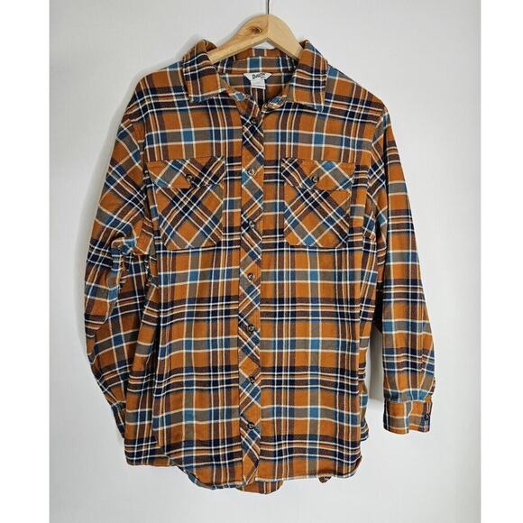Duluth Trading Co Folklore Flannel Shirt Mustard Plaid Outdoors Workwear 2XL - Picture 1 of 5